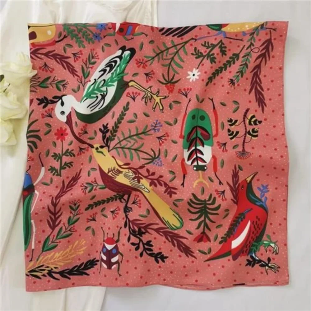 Silk Like Head Scarf Women Satin Large Hair Scarves 35